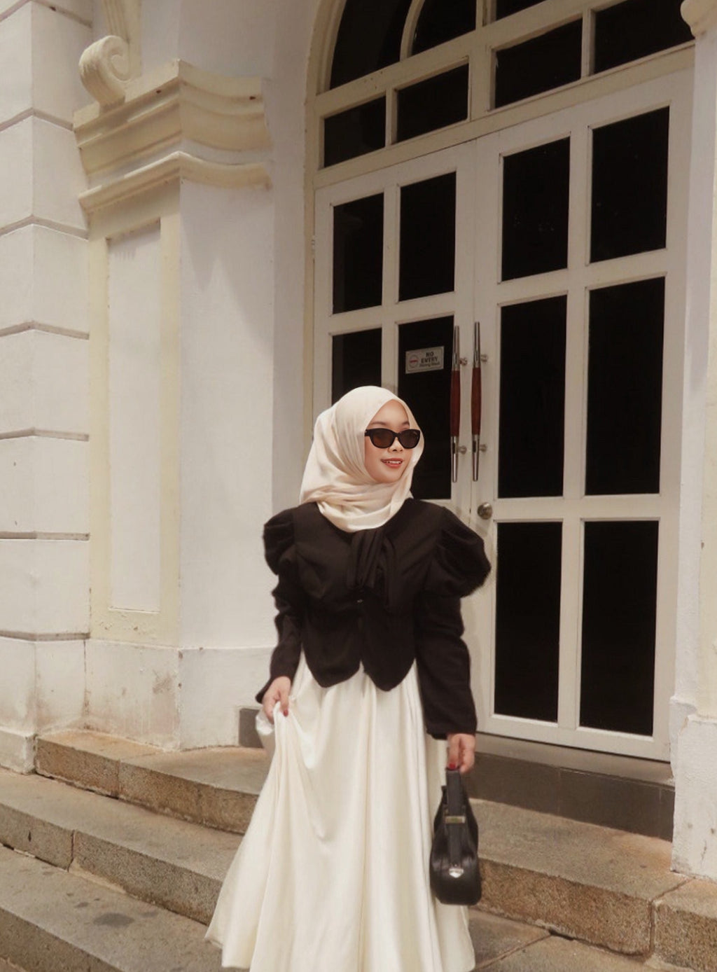 Women in Hijab styling and in Sunglasses for asian faces . Womens Asian fitting Sunglasses. Ruby in Tortoise - Brown Lens 