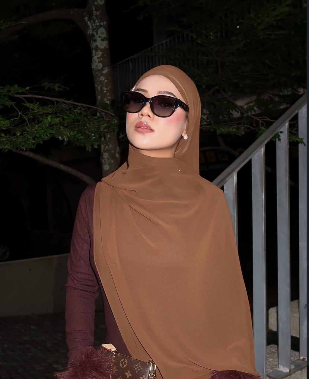 Marble Grey - Gradient Lens . Womens Asian fitting sunglasses . Women in hijab and sunglasses.
