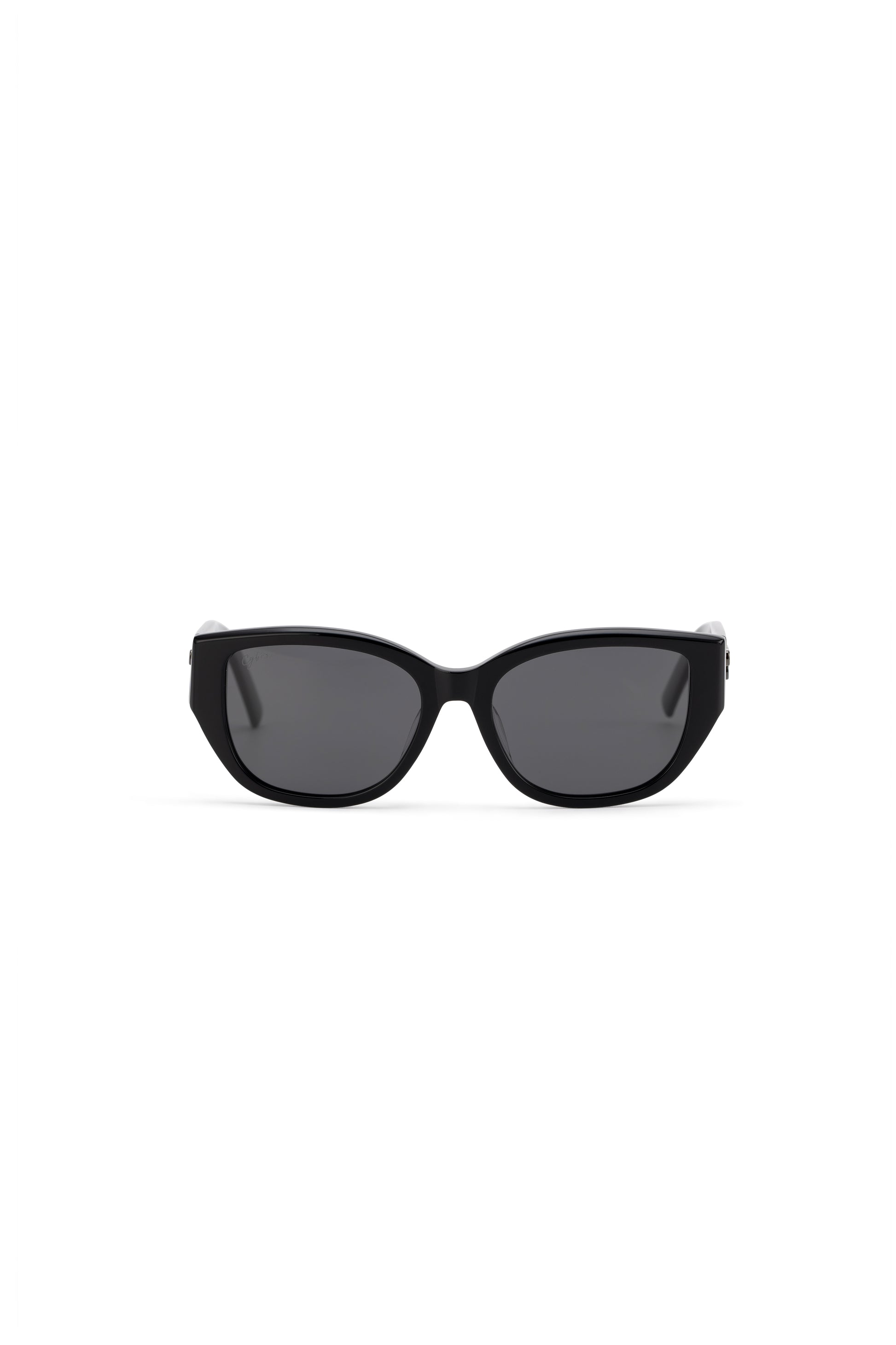 Women with hijab in stylish asian fitting sunglasses. A pair of square-shaped, Cat-eye sunglasses with a full plastic frame.Womens Asian fitting Sunglasses. Stacy in Black - Black Lens 